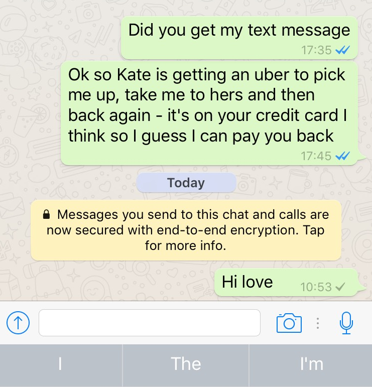 whatsapp text message