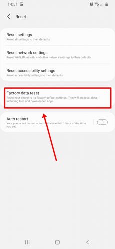 factory reset on android 4