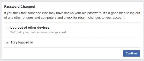 password changed