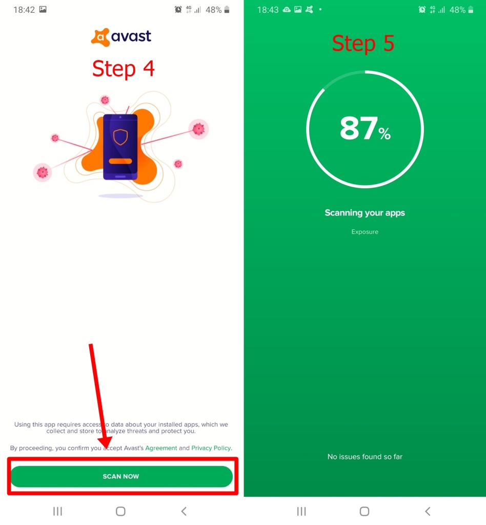 Avast scan to tell if your phone is tapped 