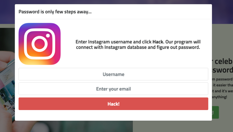 instagram hack password