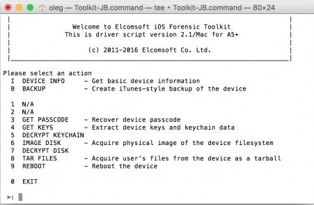 bypass iPhone passcode with Elcomsoft iOS Forensic Toolkit