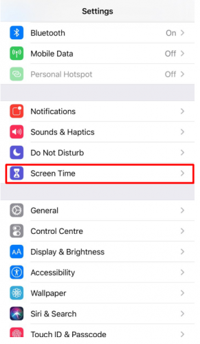 iPhone screen time