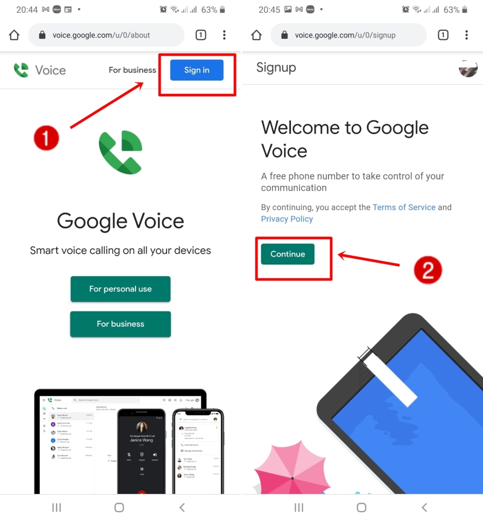 Google Voice Setup