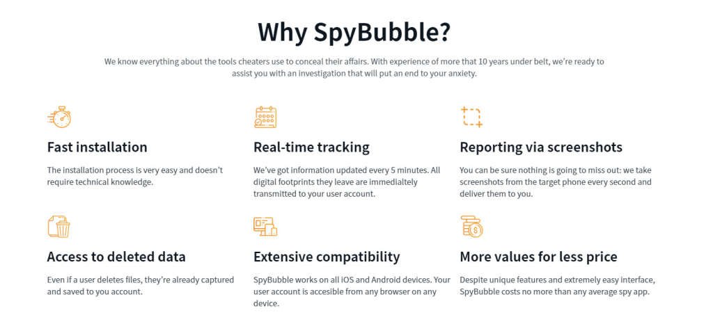spybubble features