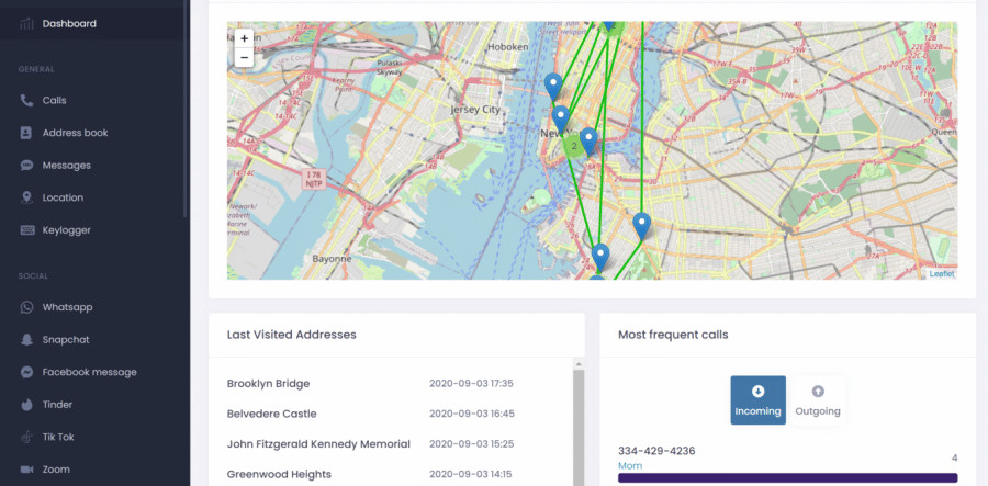 UMobix web based dashboard- tablet spying app