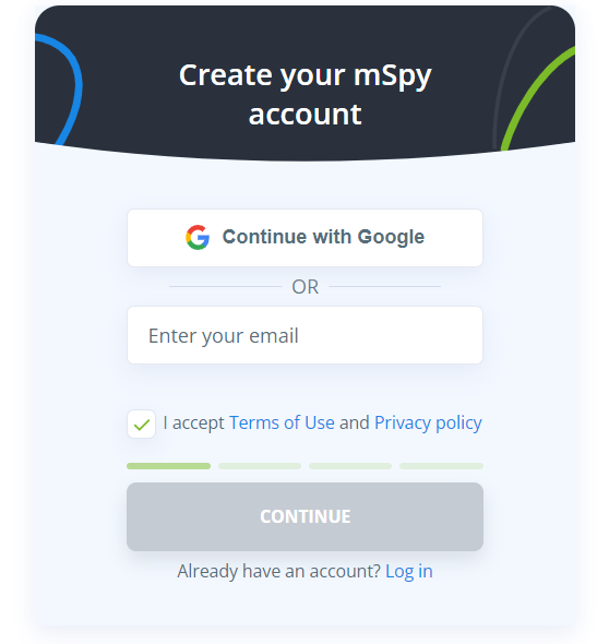 create mspy account