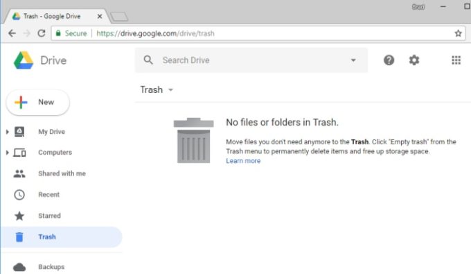 Google Drive trash